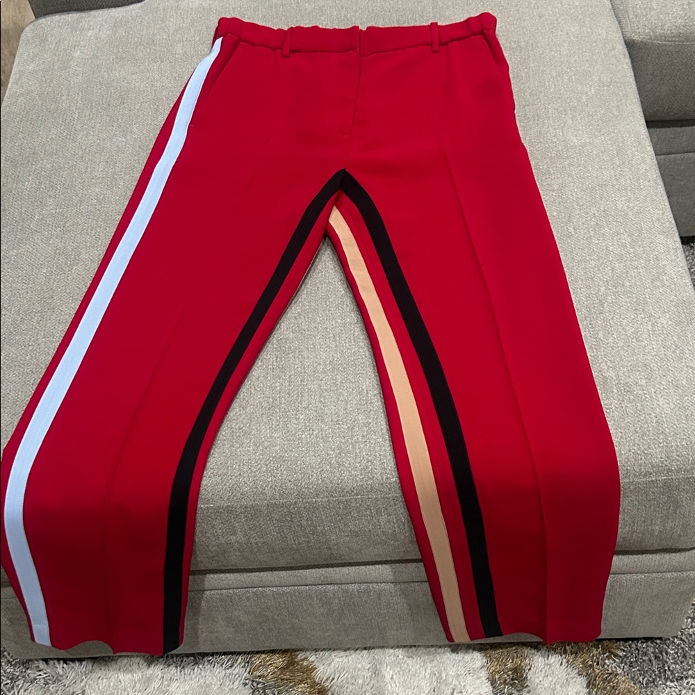 Stylish Red Straight Leg Women's Pants